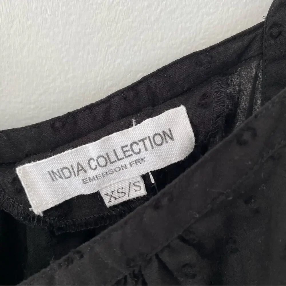 Emerson Fry India Collection Black Swiss Dot Sundress Maxi size XS/Small - Picture 12 of 12